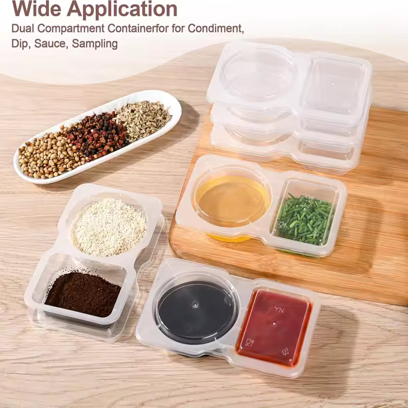 20 Pack Dual Compartment Food Storage Containers – Microwave & Freezer Safe