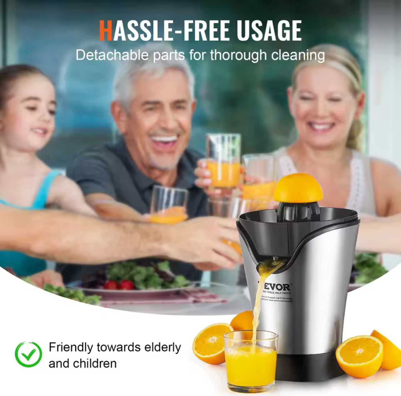 Electric Citrus Juicer with Stainless Steel Body – Powerful Motor & Easy Cleaning Design