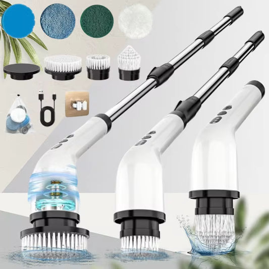 Multifunctional Electric Spin Scrubber with Adjustable Speed & Replaceable Brush Heads