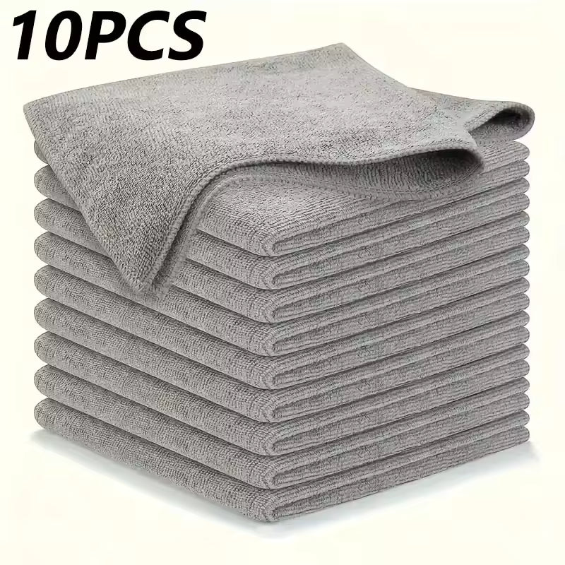 10PCS Premium Microfiber Cleaning Cloths – Ultra Absorbent & Reusable Towels