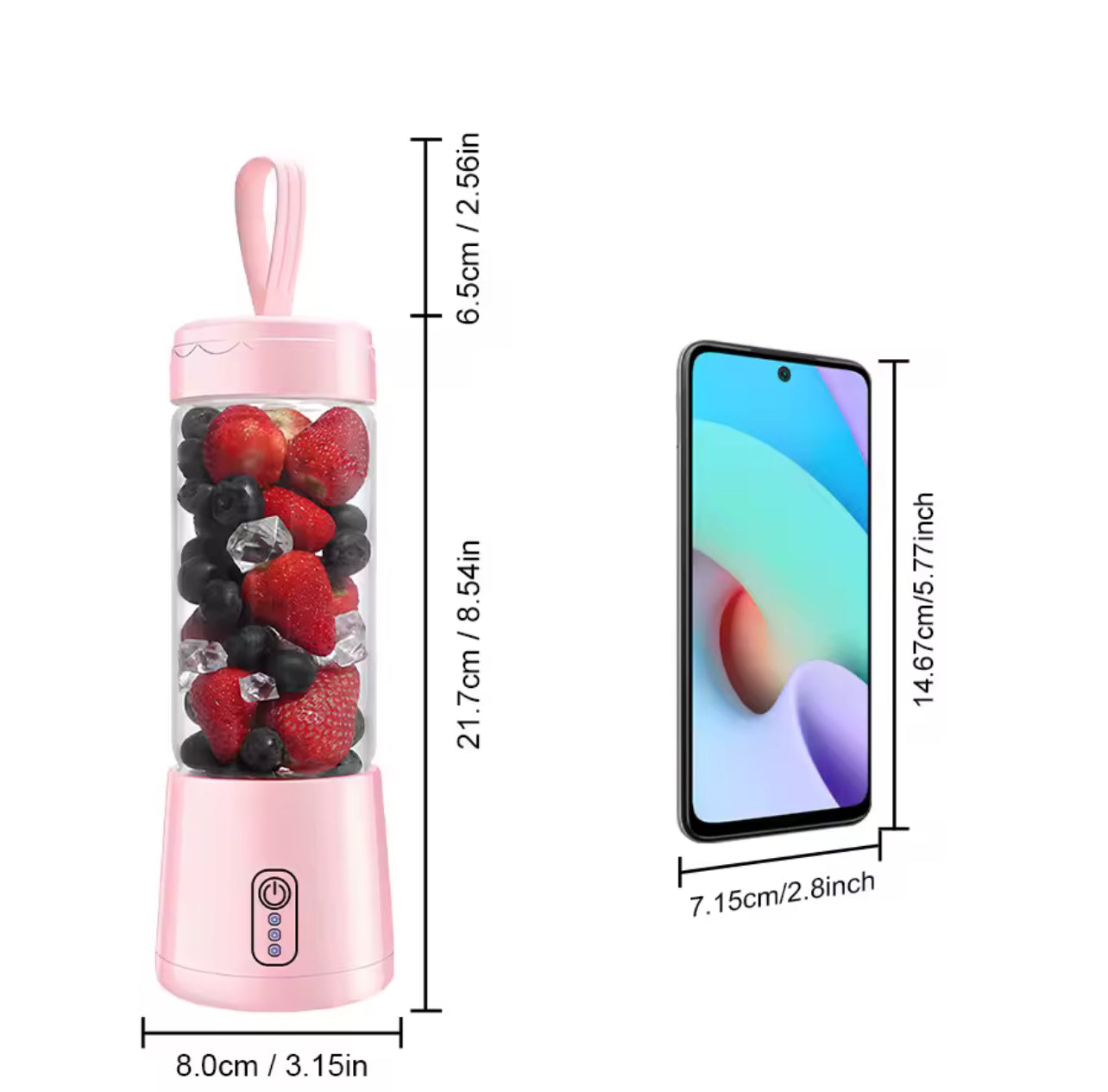 Portable Mini Blender Cup – USB Rechargeable Smoothie Maker for Fruits & Shakes
