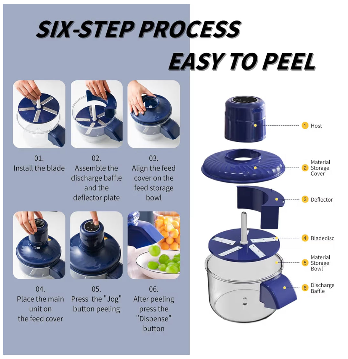 Automatic Fruit & Vegetable Peeler – One-Click Fast Peeling Machine for Home & Kitchen