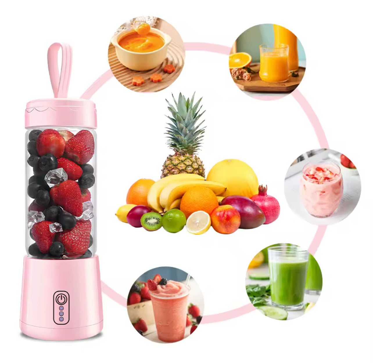 Portable Mini Blender Cup – USB Rechargeable Smoothie Maker for Fruits & Shakes