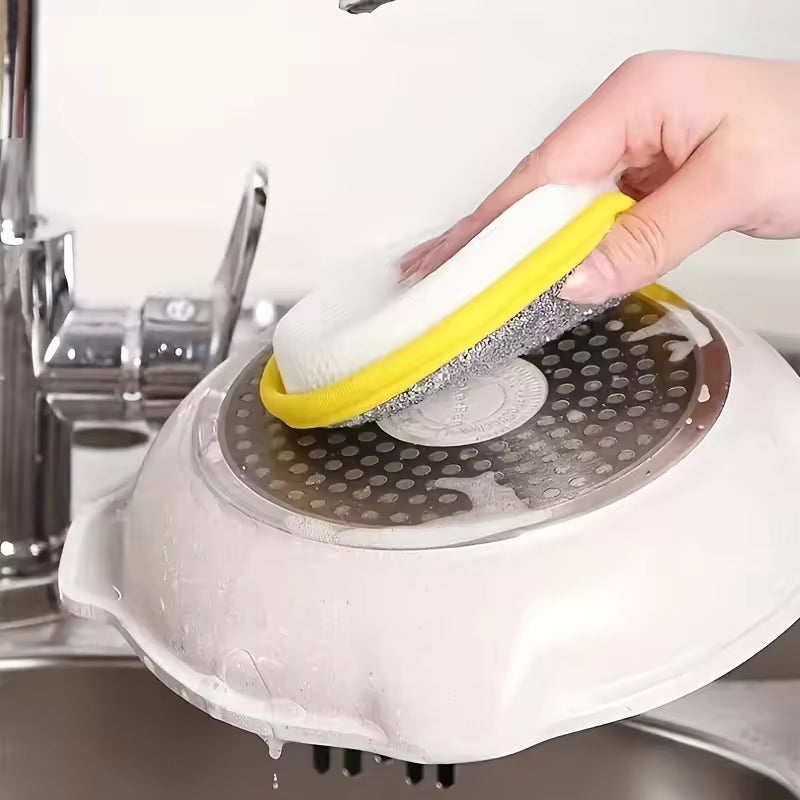 Double-Sided Heavy Duty Kitchen Cleaning Sponge – Reusable Oil & Stain Remover Scrubber