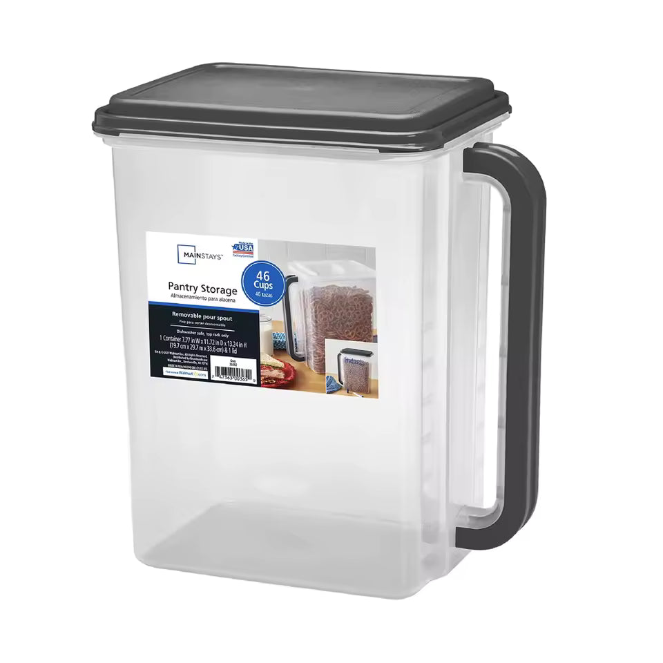 Large Airtight Pantry Storage Container 46 cup with Handle & Pour Spout – Food Organization Box