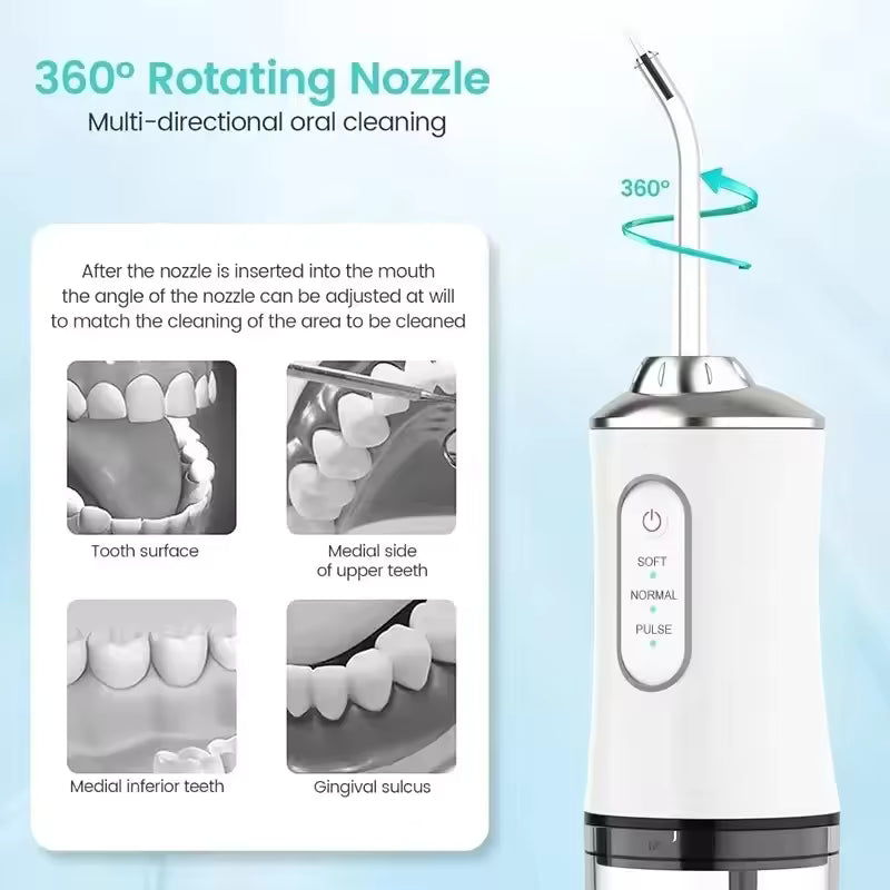 Portable Oral Irrigator Water Flosser – Powerful Deep Cleaning, Long Battery Life