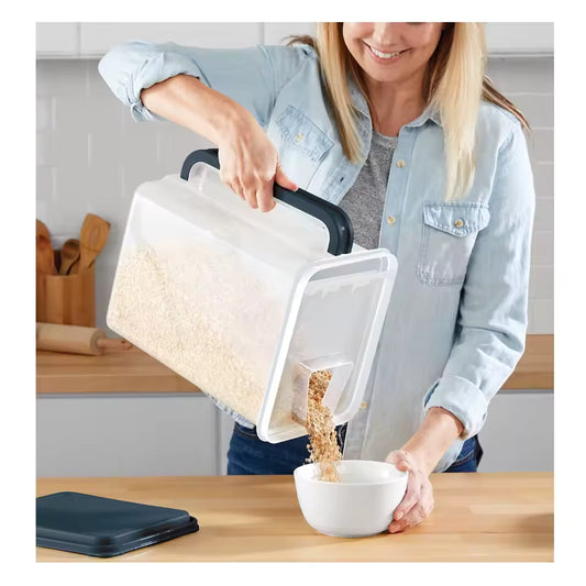 Large Airtight Pantry Storage Container 46 cup with Handle & Pour Spout – Food Organization Box