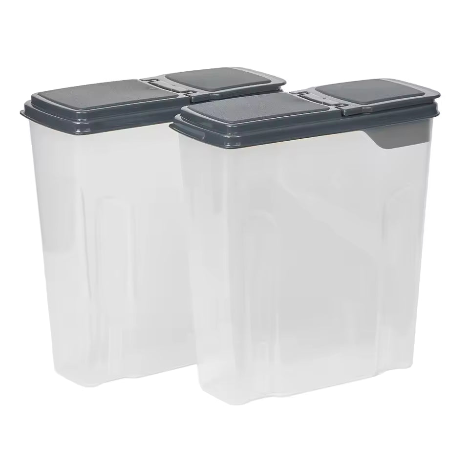 2-Pack Airtight Cereal Storage Dispenser Containers – BPA-Free Dry Food Organizer for Pantry & Kitchen