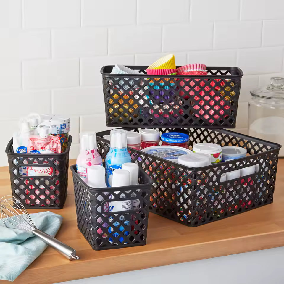 4-Piece Storage Organizer Bins – Multipurpose Home & Kitchen Organization Set
