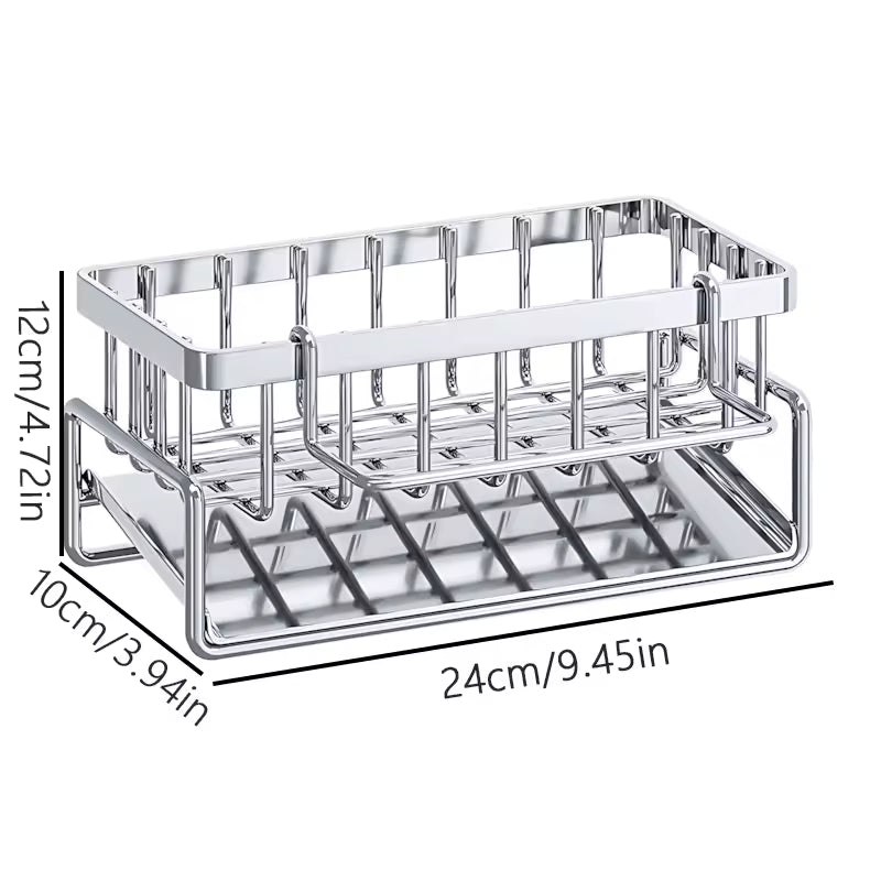 Stainless Steel Sink Organizer Rack – Rustproof Kitchen Storage & Drain Shelf