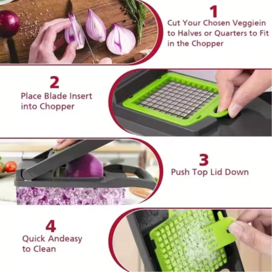 Multi-Function 6-in-1 Vegetable Chopper & Dicer – Fast, Easy & Mess-Free Food Prep