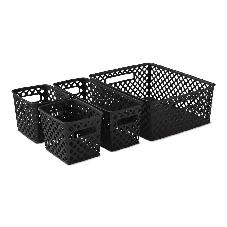 4-Piece Storage Organizer Bins – Multipurpose Home & Kitchen Organization Set