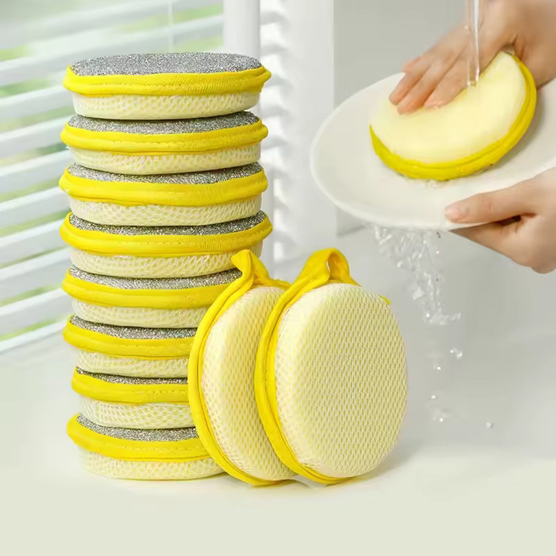 Double-Sided Heavy Duty Kitchen Cleaning Sponge – Reusable Oil & Stain Remover Scrubber