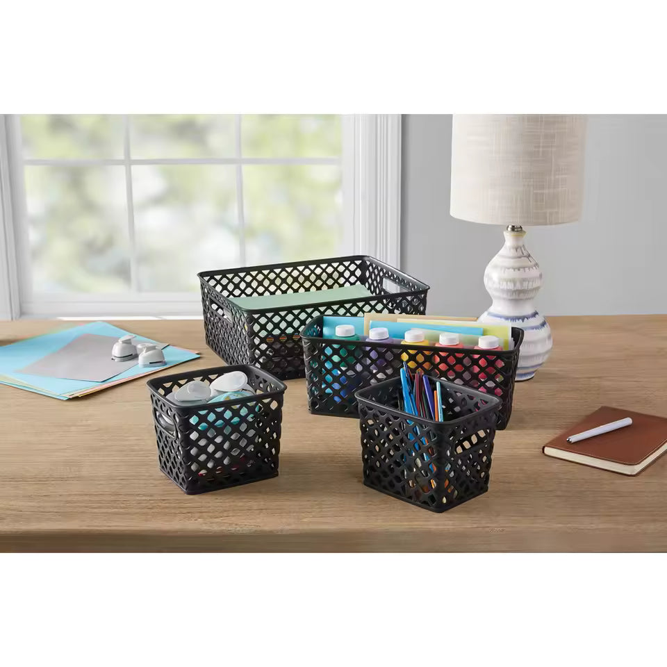 4-Piece Storage Organizer Bins – Multipurpose Home & Kitchen Organization Set