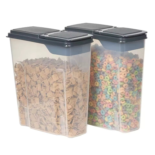 2-Pack Airtight Cereal Storage Dispenser Containers – BPA-Free Dry Food Organizer for Pantry & Kitchen